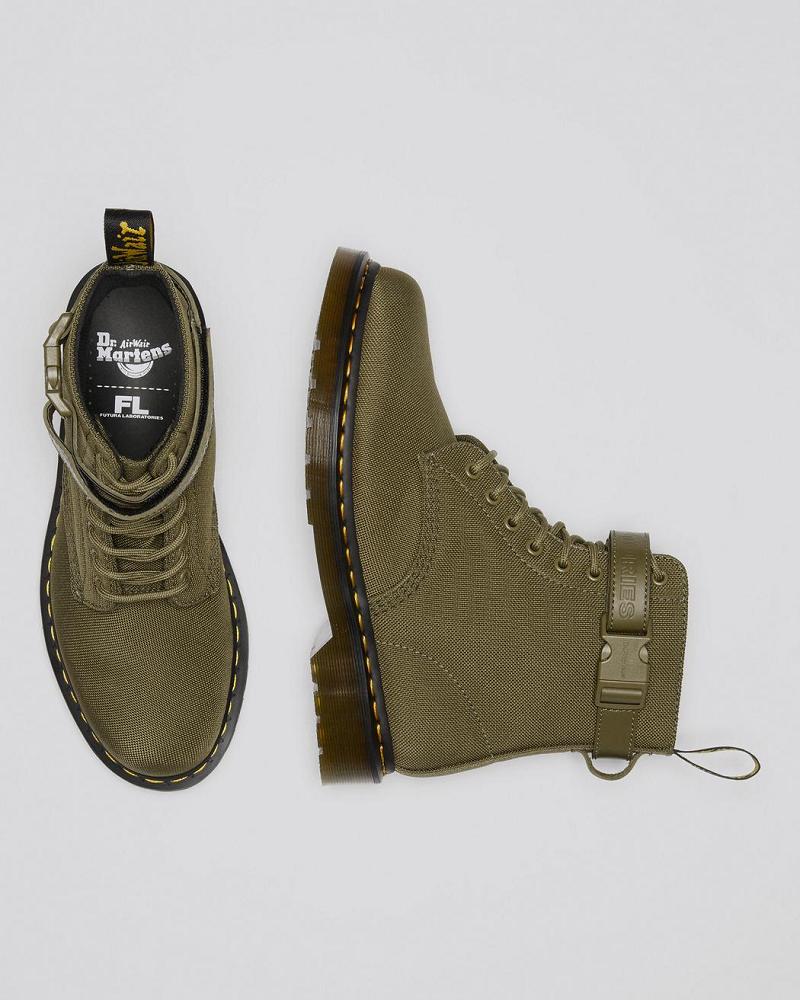 Dr Martens 1460 Futura Olive Riemen Veterlaarzen Dames Olijfgroen | NL 610QMA